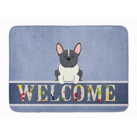 Carolines Treasures French Bulldog Black & White Welcome Machine Washable Memory Foam Mat BB5593RUG